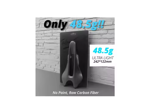 ULLICYC Ultralight Raw Full Carbon Saddle 3K Weave 48g Oval 7*9(mm), 242/12/122(mm) Cushion for Road