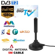 Dual signal Booster amplifier indoor antenna gain 30 dBi use at dvb-t2 digital tv box tv receiver