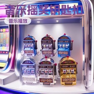 New Cross-Border Lucky with Light Lottery Machine Keychain Music Turning Machine Refrigerator Sticke