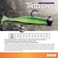 KSD - Trident Jighead 4x (KSDTDT4X) ~ Fishing Jighead Hooks