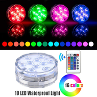 HOME WI 10 Leds Underwater RGB LED Submersible Pool Light Float Swimming Pond Lamp With Remote RP Led Light Waterproof Battery Operated Pond Swimming Pool Light for Vase Base,Floral,Aquarium
