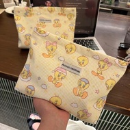 [PREORDER] Cute Tweety Bird Pouch | Tweety Corduroy Hand Pouch | Portable Organizer Bag for Makeup, 
