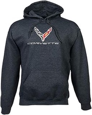 C8 Corvette Next Generation Embroidered Sweatshirt Hoodie (X-Large, Charcoal)