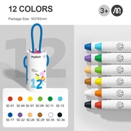 Mideer silky Crayon - bút sáp lụa hộp tròn loại mới 8 12 24 36 bé tô vẽ tranh không sợ dơ tay