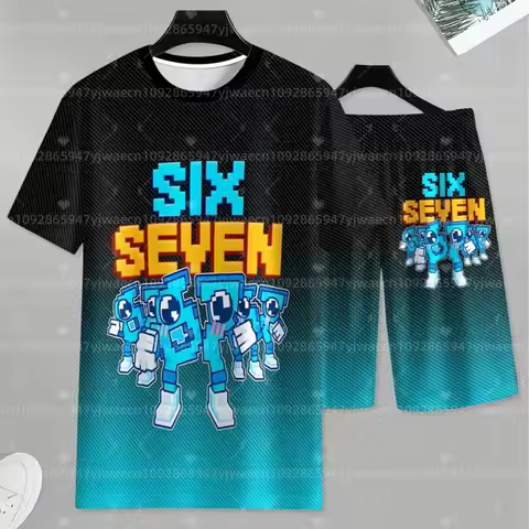 2026 2piece Set For Kid 67 Six Seven Italian Brain Rot Math Joke Tops Y2k Game Saying T-shirt +Short