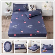 Kids Adult Bed Sheet Floral Printed Fitted Sheet Queen Size Mattress Cover Protector Single Bed Sheet with Elastic