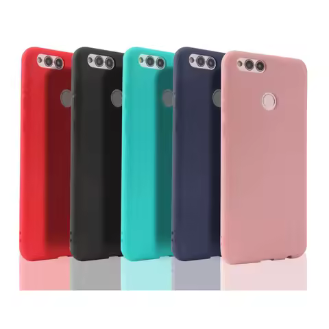 Candy Color Silicone Phone Case For Huawei Honor 7X 8X 8C 8A 8S 9 10 Lite Y5 Y6 Y7 Prime Y9 2018 Sof