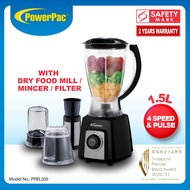 PowerPac Blender 4in1 with Dry Food Mill, Mincer and Filter (PPBL200)
