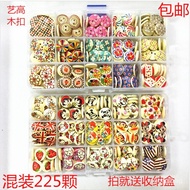 Mixed Painted Wooden Buttons diy Accessories Decorative Buttons Sweater Buttons Shirt Buttons Wooden