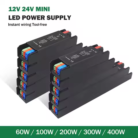 12V 24V LED Transformer 60W 100W 200W 300W 400W Power Supply 110V 220V 230V AC to DC Adapter Driver 