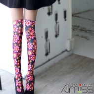 [Amiss] European Colorful Thigh Socks-Rock Garden (A305-6)