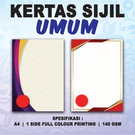 KERTAS SIJIL UMUM j-QAF & PELBAGAI GUNA | CERTIFICATE PAPER