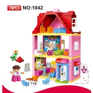 (With genuine beautiful box) Happy house assembly toy compatible with Duplo - Gorock 1042 gifts