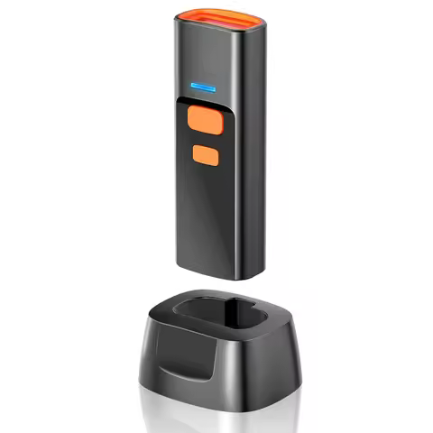 Bluetooth 2D Barcode Reader with Charge Base Support Mobile Phone iPad Wireless Barcode Scanner Mini