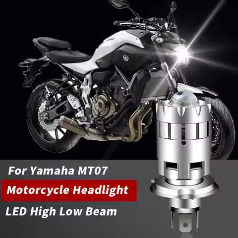 For Yamaha MT07 Motorcycle H4 LED Lens Headlight Retrofit Accessories High Low Beam White Yellow Dua