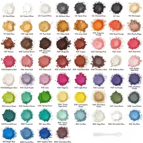 10g Mica Powder Epoxy Resin Dye Pearl Pigment Natural Mica Mineral Handmade Soap Coloring Powder for