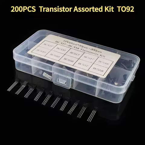 200PCS/Box Transistor Assorted Kit 2N2222 2N3904 2N3906 BC337 BC547 BC557 S8050 S8550 10 values PNP 