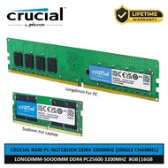 CUCIAL RAM 16GB 8GB DDR4 3200MHz Longdimm PC | Sodimm NB