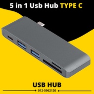 5 in 1 USB Hub TYPE C adapter, For Android TV Box, Tivo Stream 4K, Tablet android, iPad Pro, MacBook Pro air