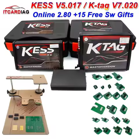 Online EU Red Kess V2 V5.017 Ktag V7.020 & Murata Filter Unlimited Online OBD2 Tuning ECU Programmer