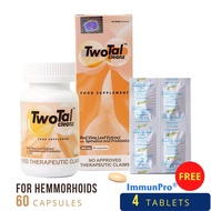 Ezshop Twotal Cleanz for Hemorrhoids Capsule Gamot sa Almoranas Food Supplement 500mg 60 Capsules w/ Immunpro 4pc Tablet