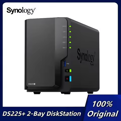 Synology DS225+ 2-Bay DiskStation NAS Enclosure 2GB DDR4 RAM (Diskless）