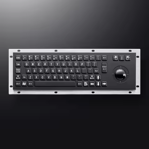 Waterproof IP65 Vandal Proof Panel Mount USB Wired Stainless Steel Industrial Metal Keyboard With Tr