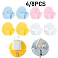 4/8Pcs Plug Hook Multi-functional Socket Fixed Adhesive Hook Strong Non-marking Plug Storage Rack