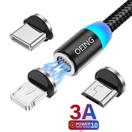 3-in-1 Fast Charging Cable / 3A Type C & Micro USB Fast Charging Cable / Charger Cable Line For ipho
