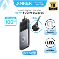 Trạm sạc đa năng Anker 727 GaNPrime 100W 2 cổng USB-C 2 cổng USB-A và 2 ổ cắm AC sạc cùng lúc 6 thiế