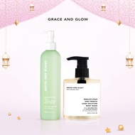 BUNDLE 2IN1 Grace and Glow English Pear and Freesia Anti Acne Solution Body Wash + Body Serum