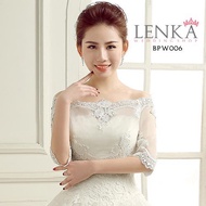 White Lace Brocade Bolero Wedding Accessories Bpw006