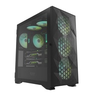 【darkFlash】大飛 DLX21 Mesh E-ATX 玻璃透側機殼(含ARGB風扇*4)《黑》