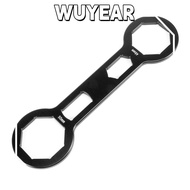 IWUYEAR Front Fork Cap Socket Tool, Aluminum Alloy Dual End Fork Cap Wrench,  46mm 50mm Socket Style