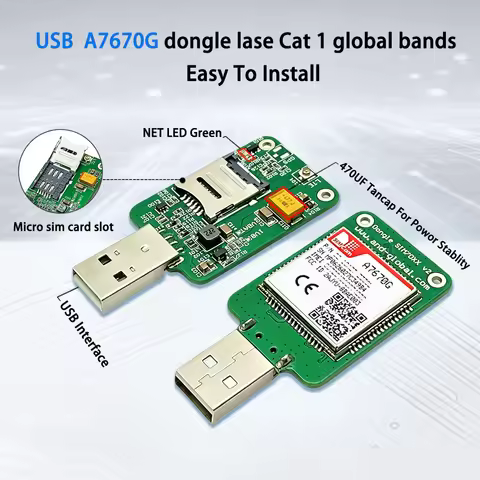 1pc New USB A7670 A7670G Dongle LTE Cat 1 Global Bands