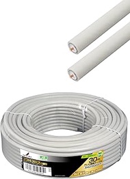DX Antenna Coaxial Cable, Compatible with 2K, 4K, 8K, 98.4 ft (30 m), S-4CFB, White, S4CFB30S(P)