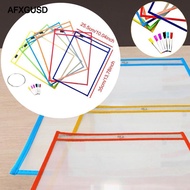 [AFXGUSD] 6 Pack Dry Erase Ticket Pockets, Classroom Supplies, Clear, with 6 Pens, 10 X 14 Inches