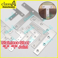 ClassAHW Stainless Steel L T Shape Flat Corner Brace Chair Cabinet Joint Bracket Angle Connector