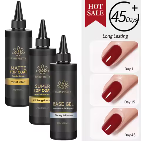 BORN PRETTY 250g Super Top Coat Gel Nail Polish Base Gel Matte Top Coat Jelly Gel Rubber Base Gel So