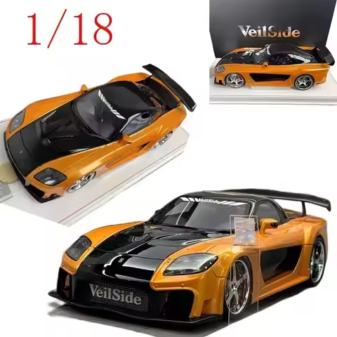 ‌Diecast 1/18 Scale Mazda Resin Car Model Mazda RX-7 Veilside Fortune Play Vehicles Toys for Boys Or