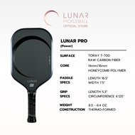 Lunar Pickleball Pro (Power) Tuxedo 14mm16MM Toray T-700 Raw Carbon Fiber