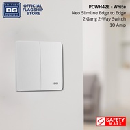 General BG Neo Slimline Edge to Edge, 2 Gang, 2-Way Switch, 20 Amp (PCWH42E)