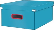 Leitz Click &amp; Store Large Storage Box, Foldable A3 File Box with Lid, Sturdy Premium Cardboard Container for Storing Documents, Home/Office, Cosy Series, Soft Blue, 53490061