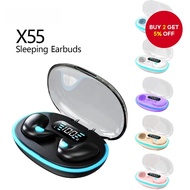 X55 Sleeping Earbuds with Hi-Fi Stereo Sound Waterproof Headphones Build-in Mic Noise Cancelling Hea