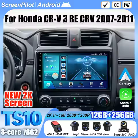 Honda For CR-V 3 2007-2011 Android 16 For Honda CR-V 3 RE CRV 2007-2011 Car Radio Stereo Head Unit M