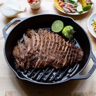 美國LODGE 美國製雙耳圓形鑄鐵橫紋煎烤鍋-32cm L10GPL