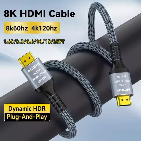 8K 10K HDMI Cable 2.1 2Pack 48Gbps High Speed HDMI 4K@120Hz 8K@60Hz, HDCP 2.2&2.3,eARC,HDR 4:4:4 Com