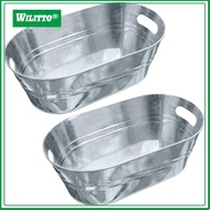 Ice Bucket for Parties Portable Ice Bucket with Handle 2pcs 15l Metal Ice Bucket Large Capacity Beer