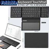 Foldable Bluetooth Keyboard, Portable Full Size Folding Keyboard with Touchpad