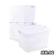 (JIJI.SG) TRANSPARENT Storage Container - Stacking Storage Box - PP Plastic - Large Capacity - With